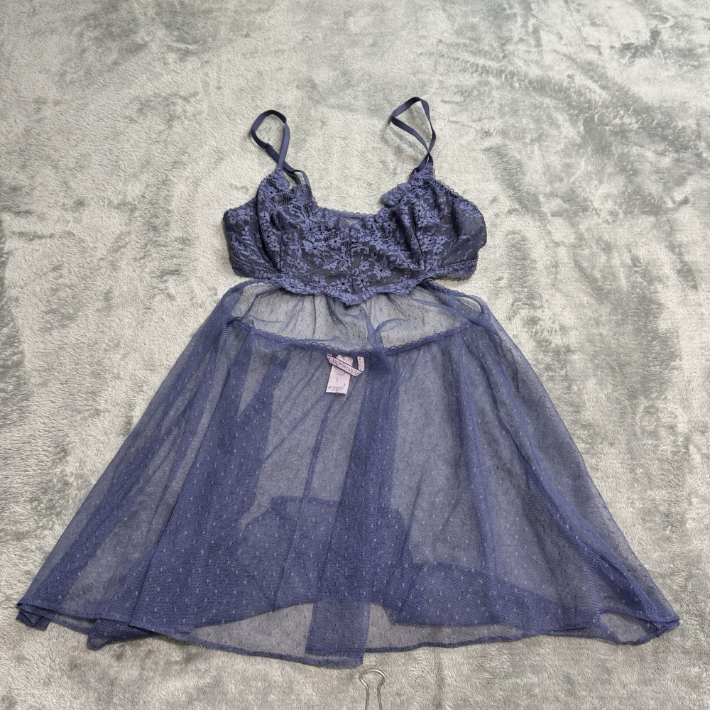 Victoria's Secret Babydoll Stretch Mini Dress Lingerie Size XS Rave Grunge‎ Sexy